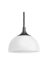 Chelsea Opal Glass Dome Pendant Light, 8 Inch, White, Pewter Holder