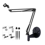 Microphone Wall Mount, Suspension Mic Stand Clip Compatible with Blue Yeti Snowball Nano X,Condenser Microphone for Live Streaming,Broadcasting,Stages,Youtube,Online Course