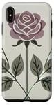 Coque pour iPhone XS Max Rose florale botanique, style minimaliste, roses d'amour