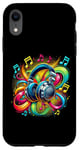 Coque pour iPhone XR Casque hip-hop urbain rétro vintage dj fantaisie graffiti