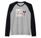 Free Skinny Bob The Gey Alien Being Held Captive Raglan Baseball Tee