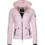 EIJFKNC Manteau Femme Coton Paddedd Léger Chaud Pardessus Manteau Casual Solide Veste Femmes Parkas Survêtement, Rose, XL