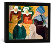 Kunst für Alle 'Image encadrée de Emile Bernard Breton Femmes sur Un Mur Impression d'art dans Le Cadre de Haute qualité Photos Fait Main, 40 x 30 cm, Noir Mat