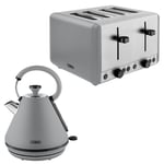 Tower Sera Kettle & 4 Slice Toaster Kitchen Set (Grey)