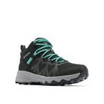 Columbia Women's Peakfreak 2 Mid Outdry, Waterproof Mid Rise Trekking and Hiking Boots, Black/Teal, 6