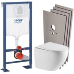 Grohe - solido Pack Bâti-support + wc suspendu + Plaque chrome + Set de montage (AUTOPORTANT-FUSIONTQ-1-SABO)