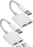 Dual Type C Jack Dongle USB-C Headphone Adapter for Apple Iphone15 Pro Max plus