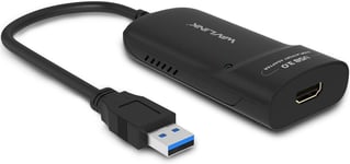 Adaptateur Usb 3.0 Vers Hdmi Vidéo Externe Fin Carte Écran D'Affichage Prend En Charge 2048×1152 Résolution Avec Port Audio Pour Ps4 Xbox Et Switch Sur Pc,Mac Linux Windows 10/8/7/Xp-Noir