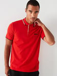 BOSS Paddy Pro Regular Fit Polo Shirt - Open Red, Red, Size 6Xl, Men