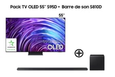 Samsung Pack TV AI OLED 55'' S95D + Barre de son ultra-fine S-Series S810D