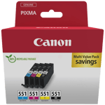 Canon CLI-551 / 6509B015 CMYK rabattpaket - Original