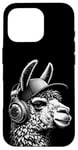 Coque pour iPhone 16 Pro Lama a Casque DJ équipement de Concert de Musique Audiophile