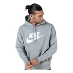 Nike M NSW Club Hoodie PO BB GX Sweat-Shirt Homme, DK Grey Heather/Matte Silver/(White), FR : 4XL (Taille Fabricant : 4XL-T)