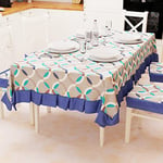 PETTI Artigiani Italiani - Nappe de Table, Nappe de Table, Couvre-Table, Nappe plastifiée avec Envers en Coton, Motif Cercle, Bleu, x6 Places (140 x 180 cm), 100% fabriqué en Italie.