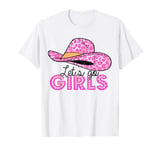 Leopard Cowboy Hat Let's Go Cowgirls Girls Western Country T-Shirt