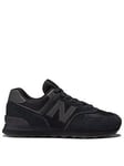 New Balance 574 - Black, Black, Size 6.5, Men