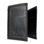 Carhartt Men's Rugged Pebble Leather Wallet, Available in Multiple Styles, Sac Homme, Noir (Trois Volets), Taille Unique