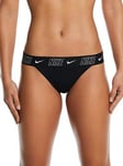 Nike Women's Fusion Logo Tape Fitness Banded Bottom-Black, Black, Size L, Women