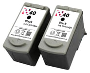 Refilled PG 40 Twin Pack Black Ink fits Canon Fax JX200 Printer series