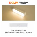 Warm Light 10CM indoor lighting Bande Lumineuse LED Sans Fil avec Capteur de Mouvement, Rechargeable par USB, Luminaire Décoratif d'Nik, Idéal pour une Armoire, une Cuisine ou une Chambre à Coucher, 10/20/30/50cm ""Nipseyteko