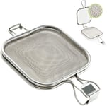 Panier de Grillage à Sandwich en Acier Inoxydable avec Pince, Pièce de Cuisson Barbecue Appropriée pour Four et Grille-pain avec Grillage Pliant