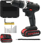 Cordless Drill Driver 36V Cordless Drill Set with 2 Batteries, Electric Drill