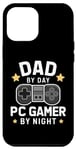 Coque pour iPhone 13 Pro Max Dad By Day PC Gamer By Night Fête des pères pour les papas de jeu