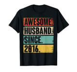 8th Year Wedding Anniversary Epic Awesome Husband Since 2016 T-Shirt