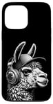 Coque pour iPhone 13 Pro Max Lama a Casque DJ équipement de Concert de Musique Audiophile