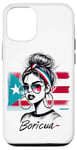 Coque pour iPhone 13 Pro Boricua Girl Hair Bun Bandana Porto Rico Flag Cool Fun