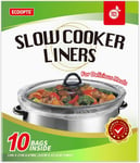 Slow Cooker Liners by ECOOPTS - 10 Large Cooking Bags for 3-8.5 Quarts (10 Bags)