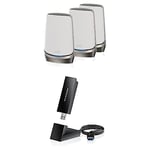 NETGEAR Pack WiFi 6E, sytème Mesh WiFi 6E RBKE963 + Clé WiFi 6E A8000, idéal pour Profiter du WiFi 6E sur Son PC