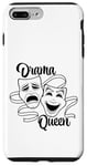 Coque pour iPhone 7 Plus/8 Plus Masques de théâtre comédie et tragédie Drama Queen Black Line