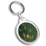 Keyring Circle - Little Yellow Bird Tree Rain Nature  #45583