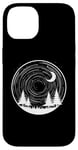 Coque pour iPhone 14 Forêt nocturne avec étoiles tourbillonnantes