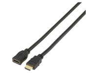 Speaka Professional Hdmi-Förlängningskabel Hdmi-A Hane, Hdmi-A Hona 1,00 M Svart Sp-7870528 Audio Return Channel, Guldpläterade Kontakter Hdmi-Kabel