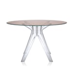 Kartell - Sir Gio Table 3275 Ø120, Transparent, Pink - Ruokapöytä - Philippe Starck - Vaaleanpunainen - Lasi/Muovi