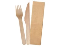 AVLASH ® Pack of 200 Wooden Disposable Knives & Forks, Compostable & Biodegradable Disposable Wooden Cutlery Set, Plastic Free, Eco Friendly - (100pcs Knife & 100pcs Fork)