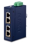 PLANET Industrial 2-port 10/100/1000T Gigabit Ethernet (10/100/1000) Strøm over Ethernet (PoE) Blå