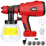 Cordless Paint Sprayer for Milwaukee m18 18V Battery, 200W Paint Spray Gun with1000ml Container for Fences, Sheds, Decking, Garden Furniture(No Battery)