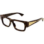 Lunettes de soleil Bottega Veneta  BV1280O Cadres Optiques, Havana/Transparent, 51 mm