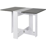 SiFree®Table à manger pliante de 4 à 6 personnes style contemporain blanc mat et décor béton - 103 x 76 cm