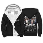 WellWellWell 20 years of fast and furious 2001-2021 10 movies thank you for the memories Fleece Zipper Hoodie for Men Wool Lined Comfortable Plus Cashmere Hoodie Sweatshirt with Pockets white m