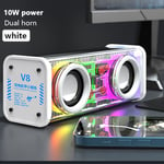 K07 Transparent Mecha Haut-Parleur Sans Fil Bluetooth Sound Light Rhythm Subwoofer TWS Stéréo Cyberpunk Music Center Appel Mains Libres,V8 Blanc