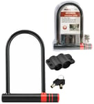 Bicycle Motorcycles Heavy Duty U-Type Bike Lock with 2 Keys 180 x 240 mm D Shape