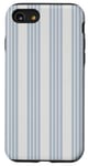 Coque pour iPhone SE (2020) / 7 / 8 Motif géométrique rayé blanc et bleu clair