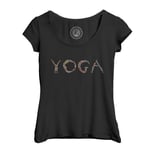 T-Shirt Femme Col Echancré Yoga Billes De Couleurs Meditation Asanas Bien Etre