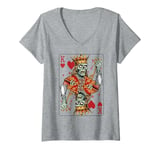 Womens Zombie King of Hearts Spooky Halloween Costume V-Neck T-Shirt