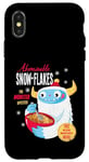 Coque pour iPhone X/XS Cute Abominable Yeti. Bigfoot hide and seek on Snow, Flake