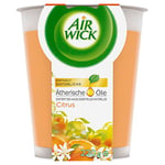 Air Wick Bougie parfumée de bien-être XL en verre - Parfum agrumes - Jusqu'à 40 heures de combustion - Contient des huiles essentielles naturelles - Bougie parfumée de 220 g